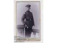 Fotografie pe carton ofițer cu uniformă din 1900, 6.4x10.2cm. /33522