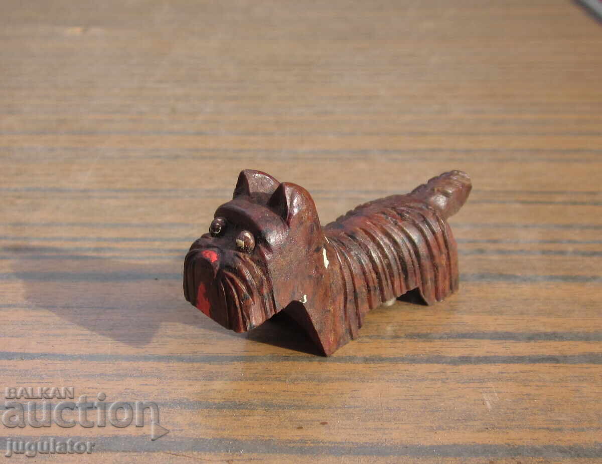 Licitație Ascuțitoare germană veche, figurină câine Yorkshire terrier, marcată