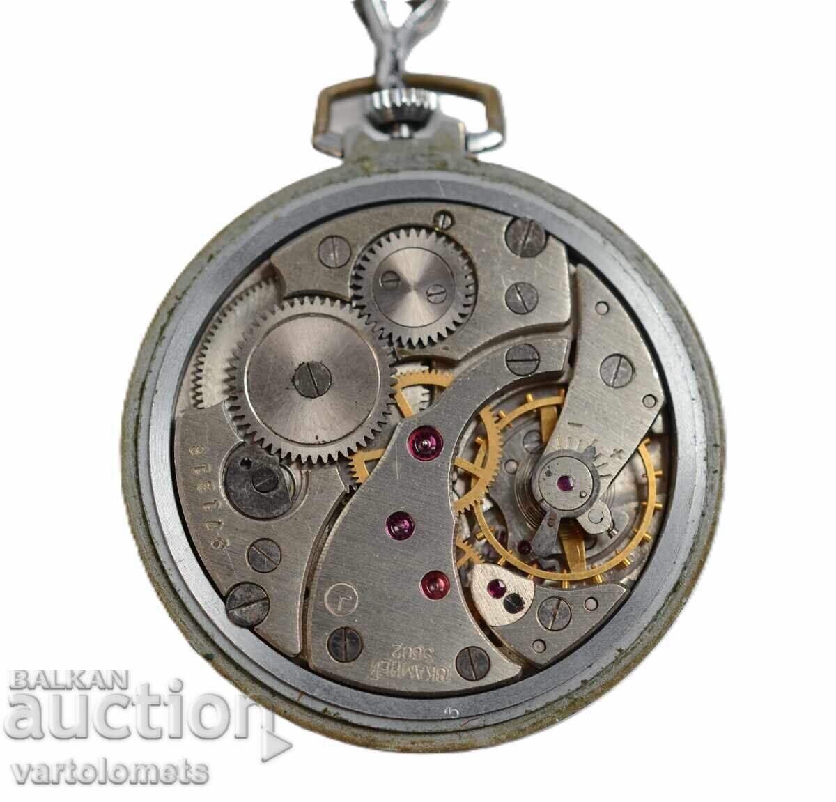 Δημοπρασία Τσέπης ρολόι MOLNIJA με αλυσίδα - λειτουργεί