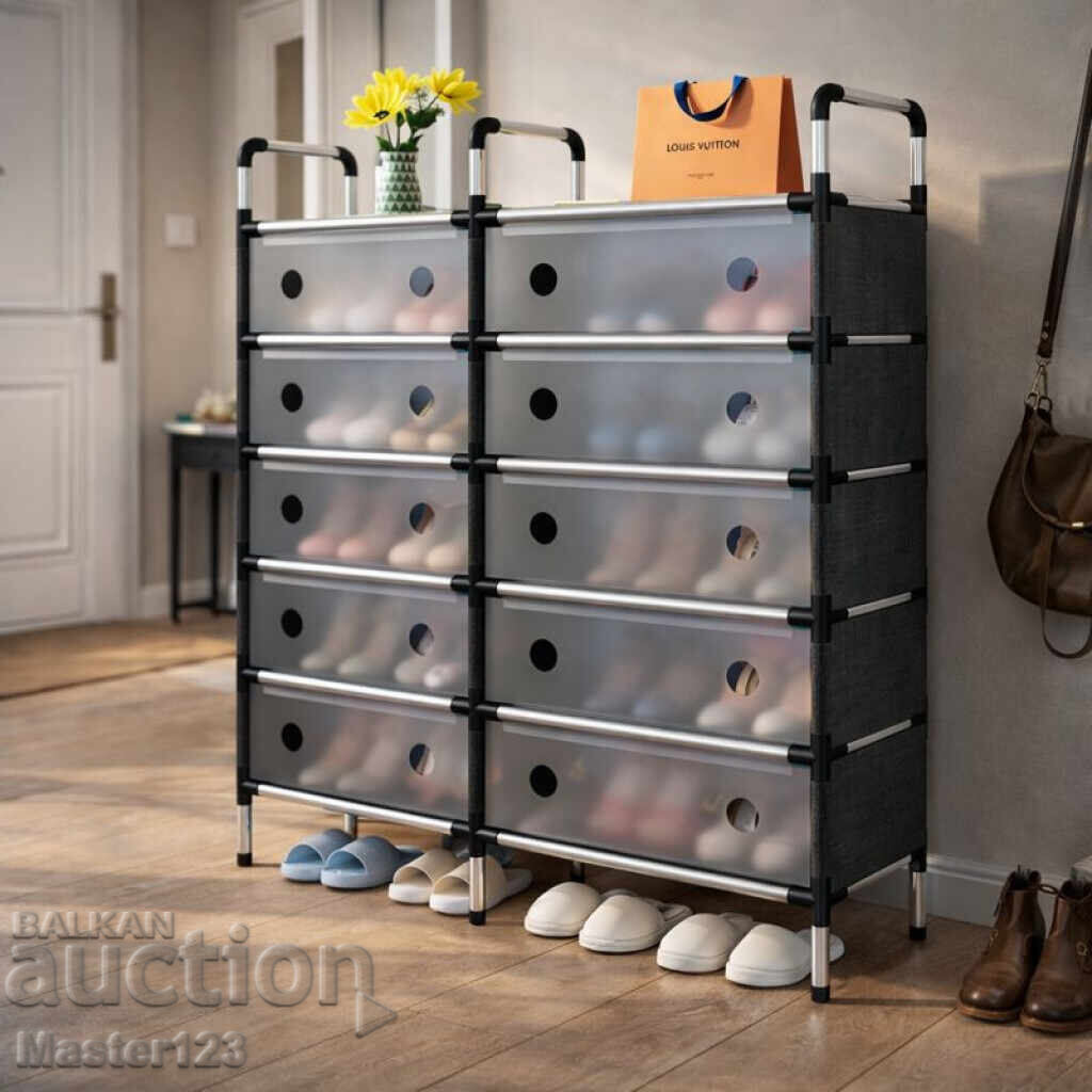 Πολυώροφο ντουλάπι παπουτσιών με πορτάκια και μεγάλο καπάκι με τιμή € 32.00 | 62.59 BGN Πολυώροφο ντουλάπι παπουτσιών με πορτάκια και μεγάλο καπάκι με τιμή € 32.00 | 62.59 BGN