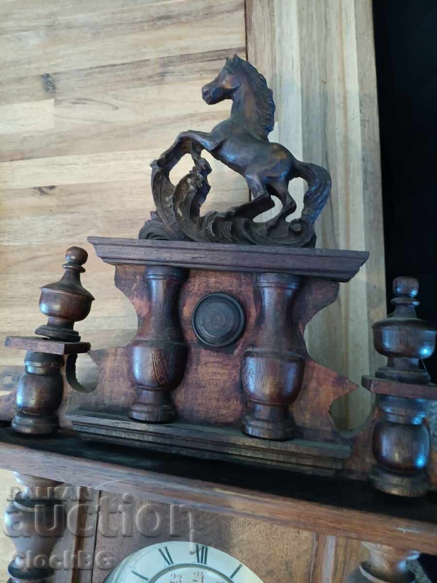 Antique German spring-driven wall regulator , circa 1900 - 5