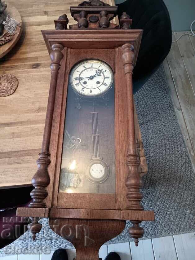 Antique German spring-driven wall regulator , circa 1900