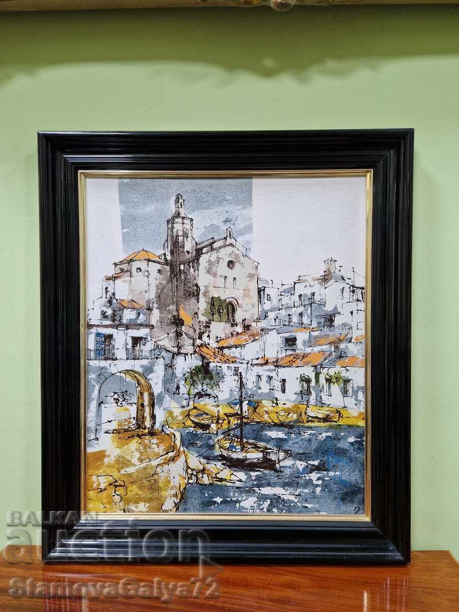 Εξαιρετικός ισπανικός αυθεντικός ελαιογραφικός πίνακας ζωγραφικής