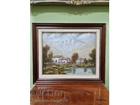 Υπέροχος βελγικός αυθεντικός πίνακας ζωγραφικής με λάδι σε καμβά