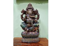 Figurină antică asiatică superbă din lemn, sculptată