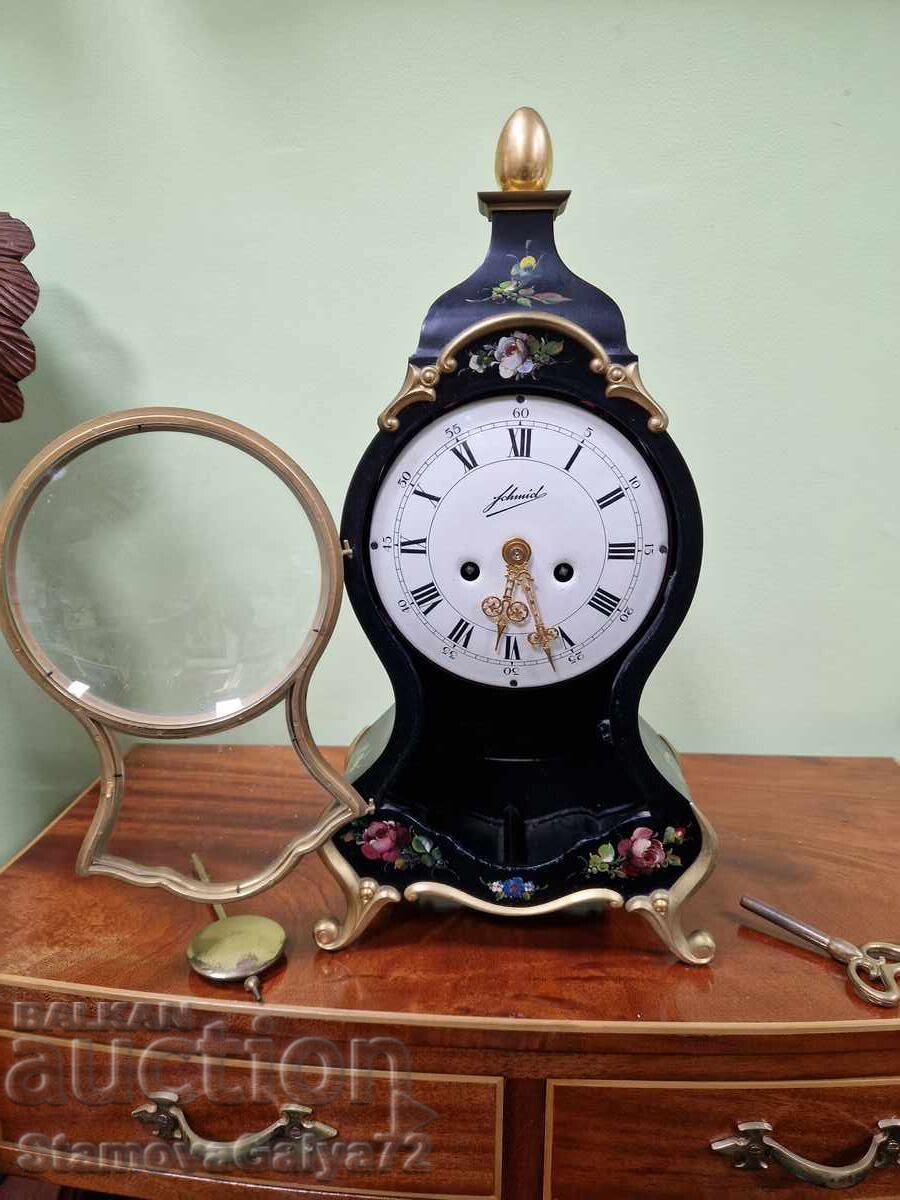 Υπέροχο αντίκα επιτραπέζιο ρολόι τζακιού Schmid - 5