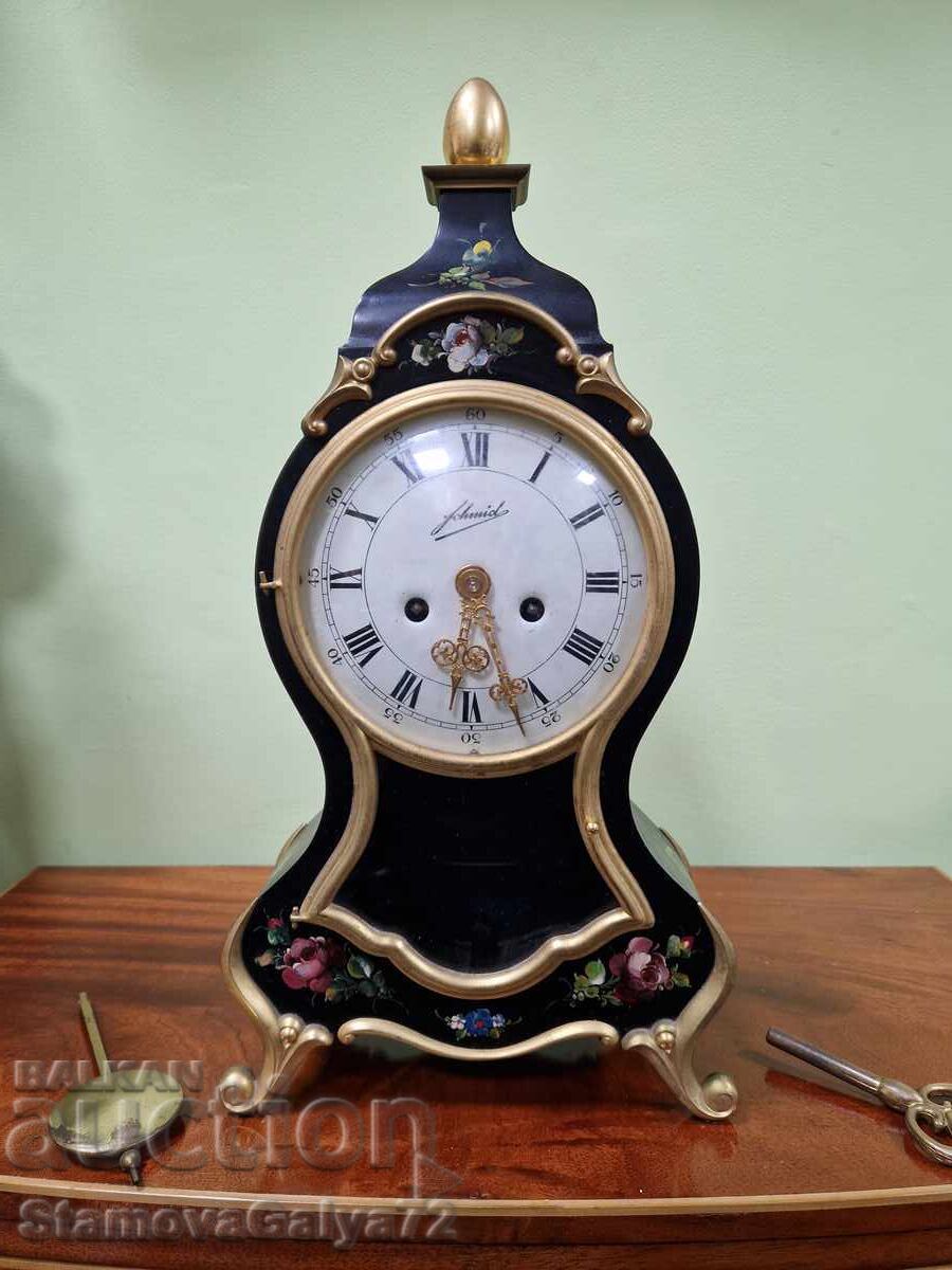 Υπέροχο αντίκα επιτραπέζιο ρολόι τζακιού Schmid