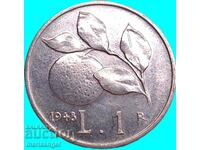 1 Lira 1948 Italy Republic Orange