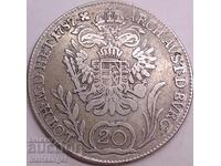 20 kreĭtseri 1787 Austria B - Kremnitz Iosif al II-lea argint