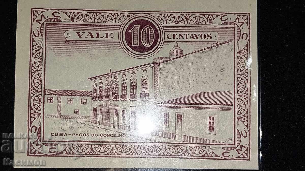 UNC. Bancnotă veche de colecție din Cuba 10 Centavos 1919 cu preț € 50.00 | 97.79 BGN