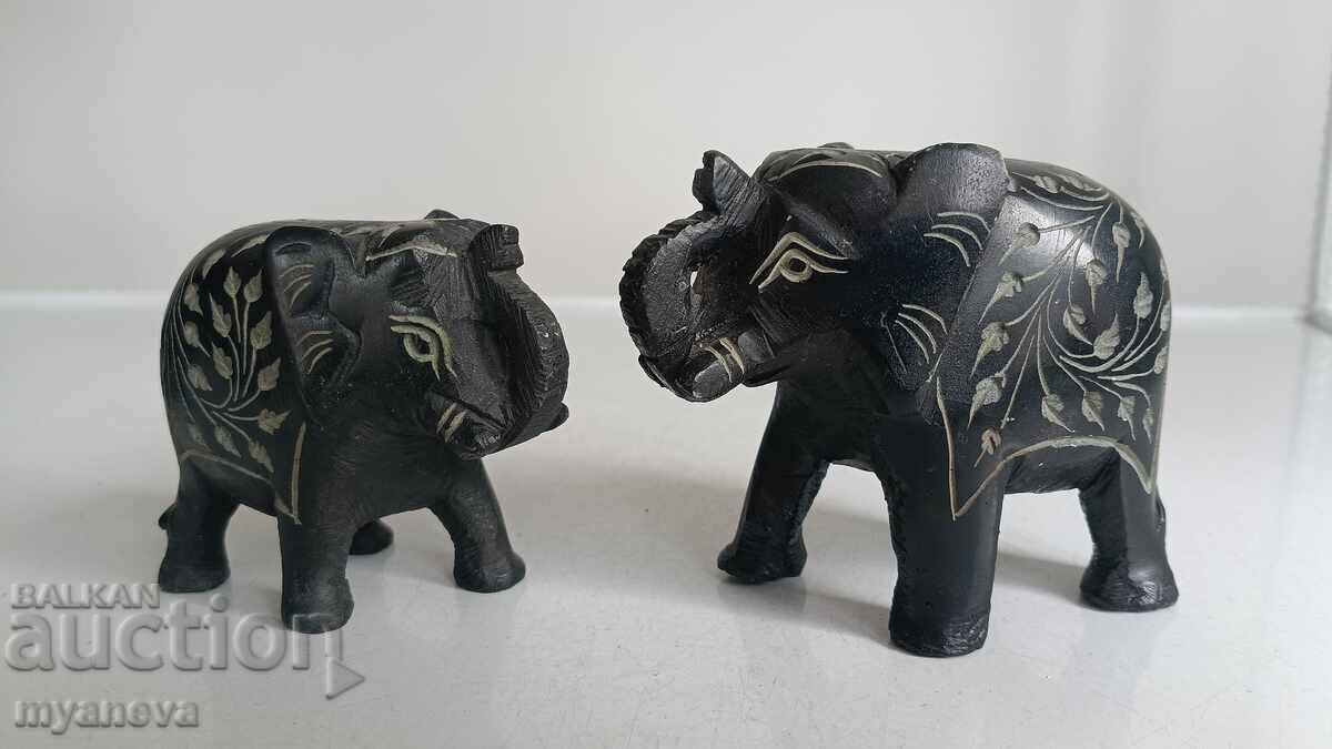 Elefănței indieni din piatră naturală, granit - 7