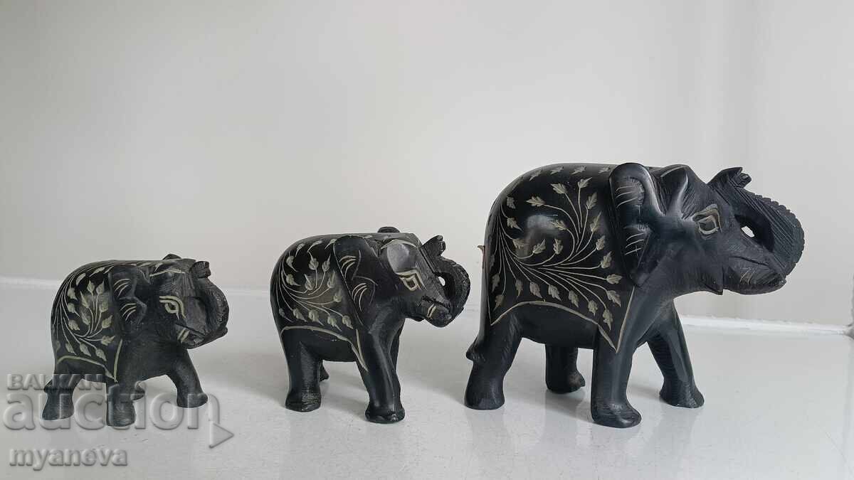 Elefănței indieni din piatră naturală, granit