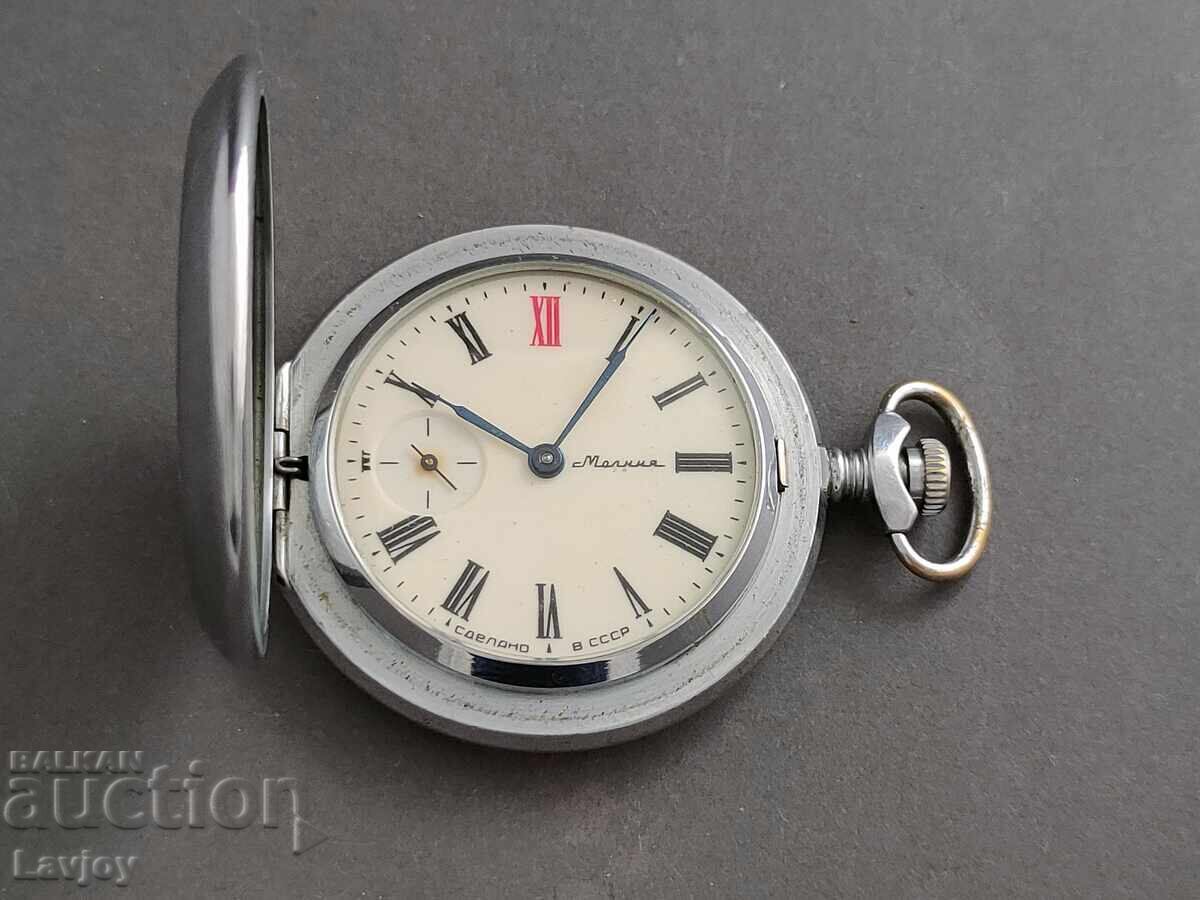 Ceas de buzunar ☭ cu capac Molnija cifre romane