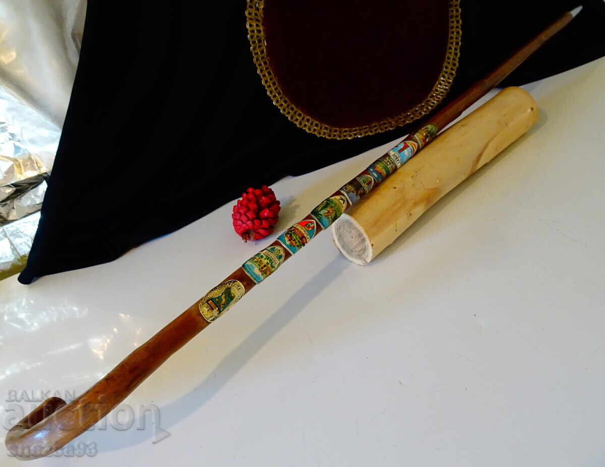 Тиролски туристически бастун 8 значки,Елен,Шварцвалд. Тиролски туристически бастун 8 значки,Елен,Шварцвалд.