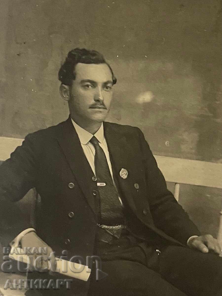 Fotografie veche VMRO comite cetnic cu semn pe spate semnată cu preț € 119.00 | 232.74 BGN