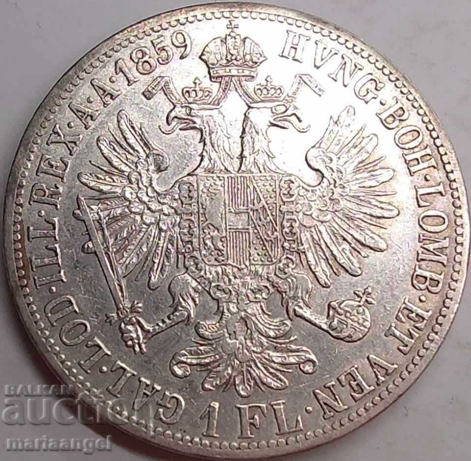 Austria 1 florin 1859 A - Vienna Franz Joseph silver with price € 45.00 | 88.01 BGN