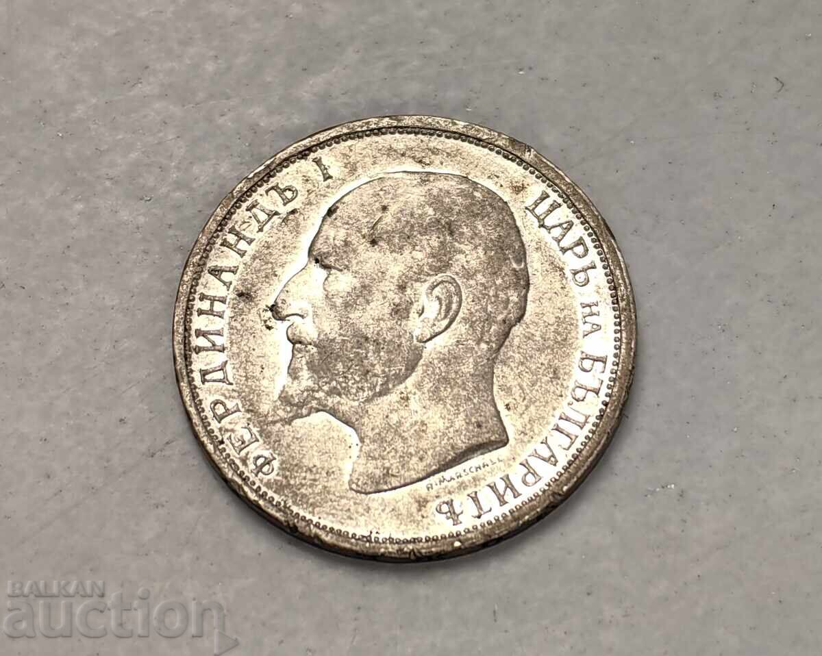 Licitație 1913 1 LEV MONEDĂ DE ARGINT BULGARIA ARGINT PENTRU COLECȚIE