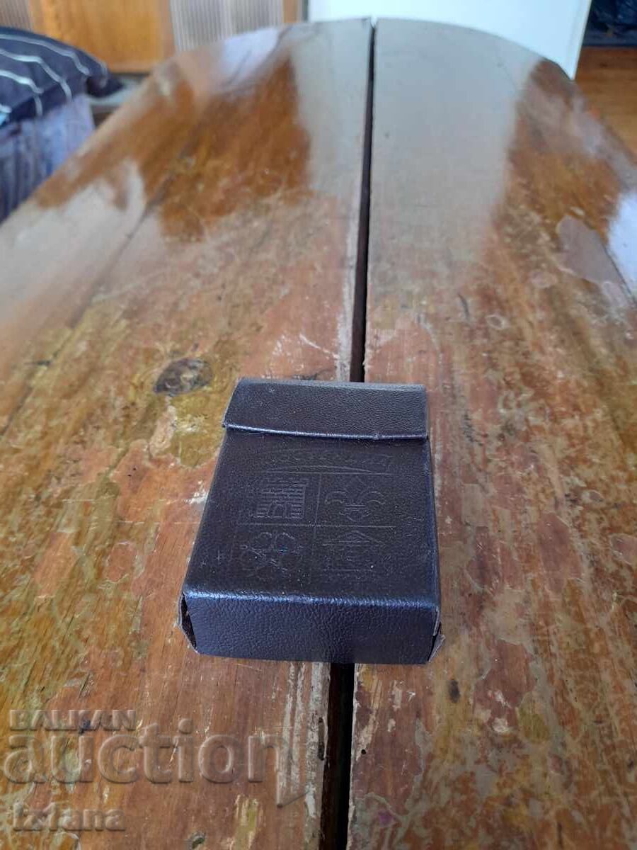 Стар кожен калъф за цигари,табакера Кюстендил