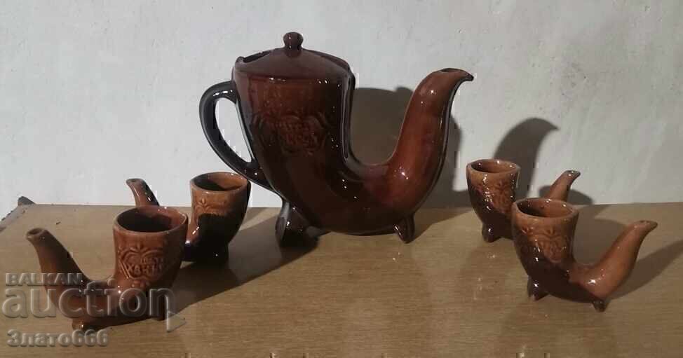 Ceramic wine and rakia set