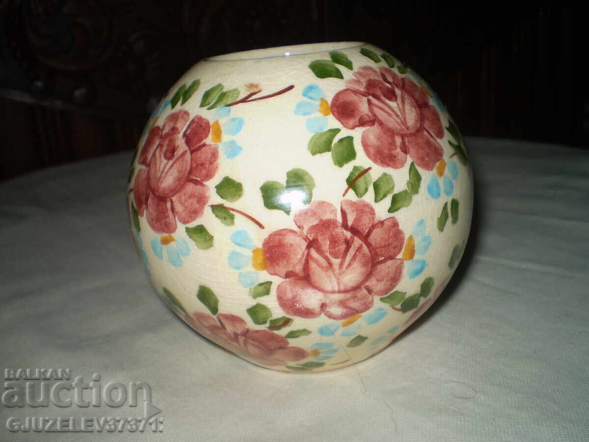 Vază ceramică cu motive florale