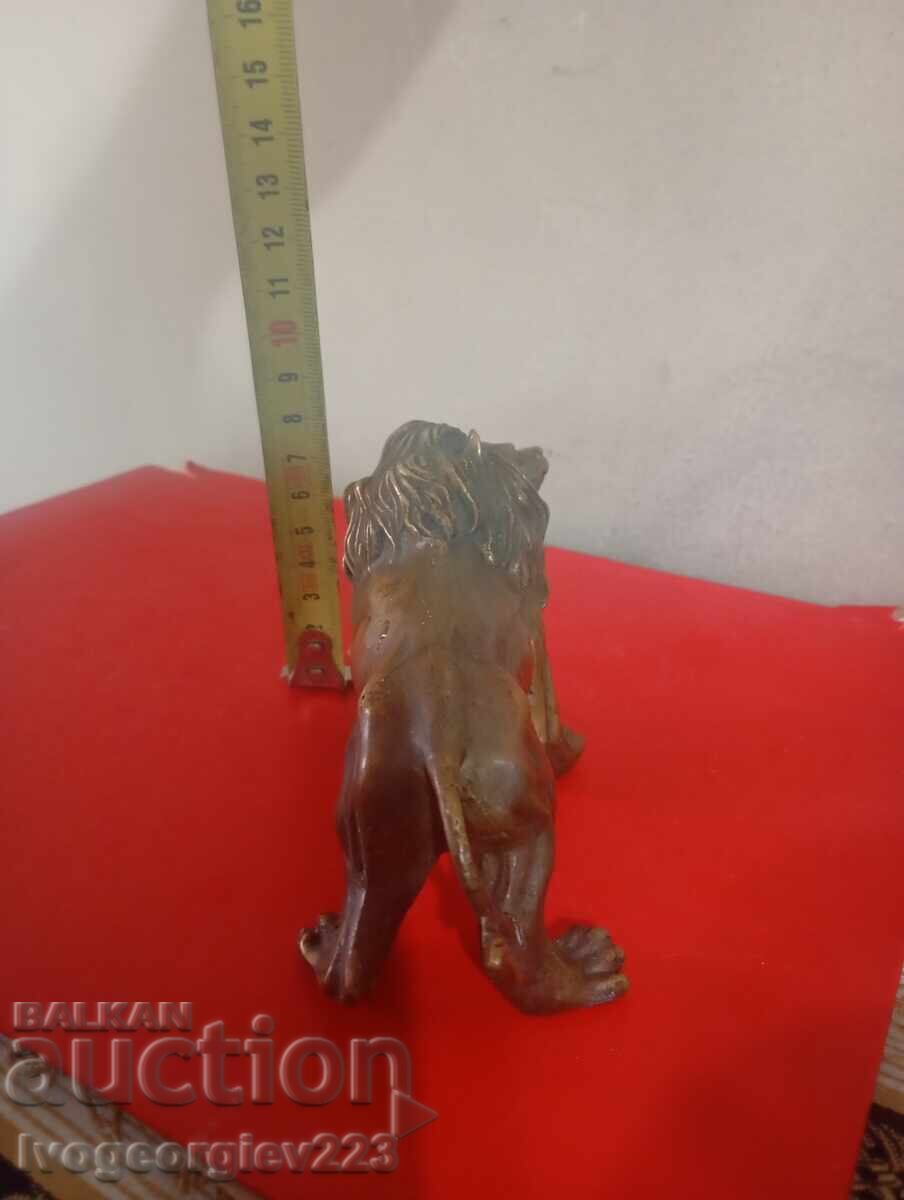 Statueta veche din bronz - leu - 5