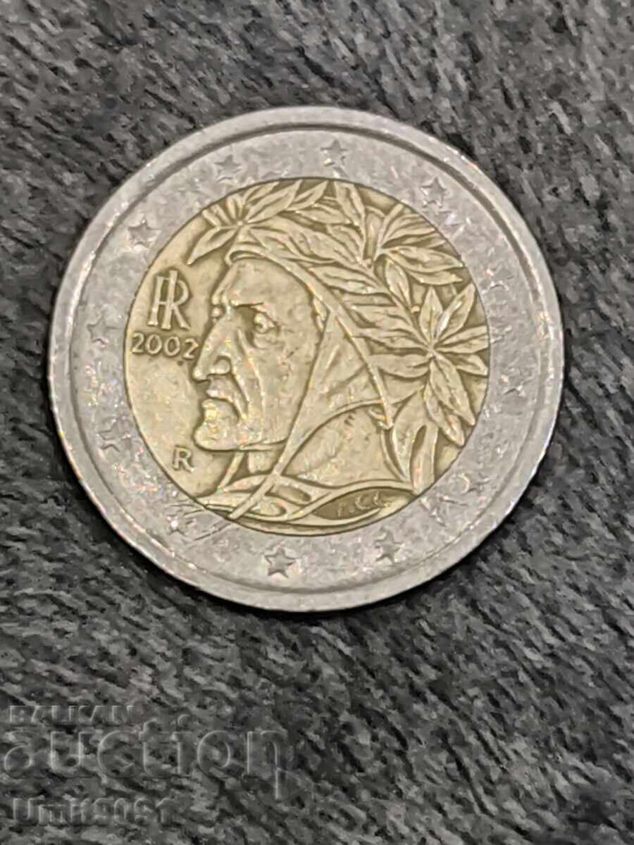 Италианска монета 2 евро Данте Алигиери