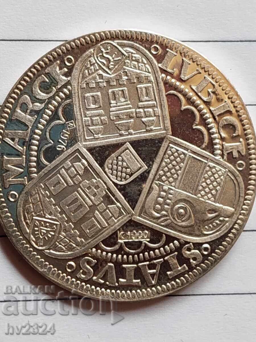 1/3 Thaler of the German State of Lübeck "1549", Proof, Restrike 1/3 Thaler of the German State of Lübeck "1549", Proof, Restrike