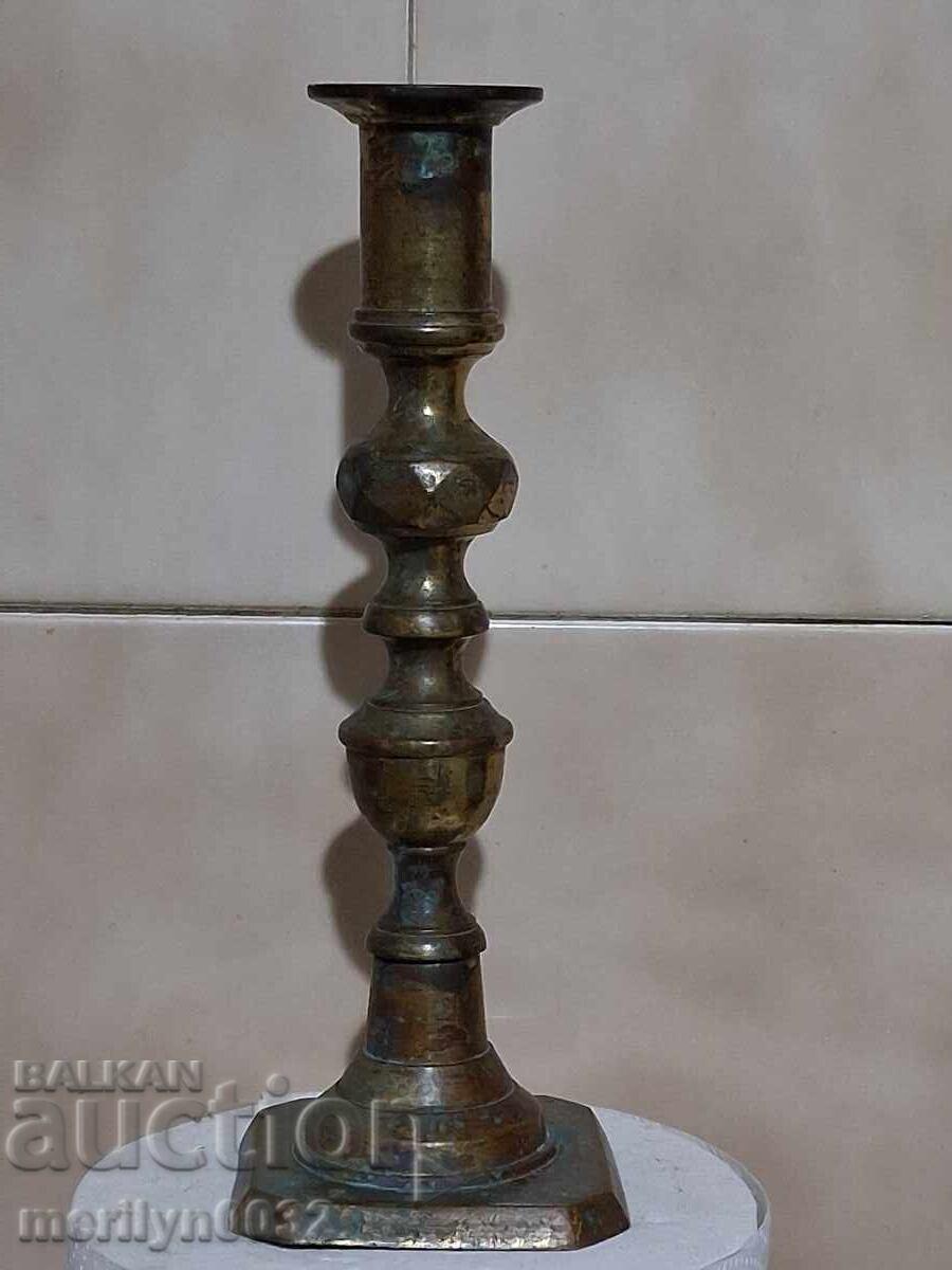 Old bronze candlestick, decor, candelabrum, lamp, candle, lantern