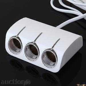 Мощен120 W сплитер за запалка 3в1 + 2 USB   OLESSON