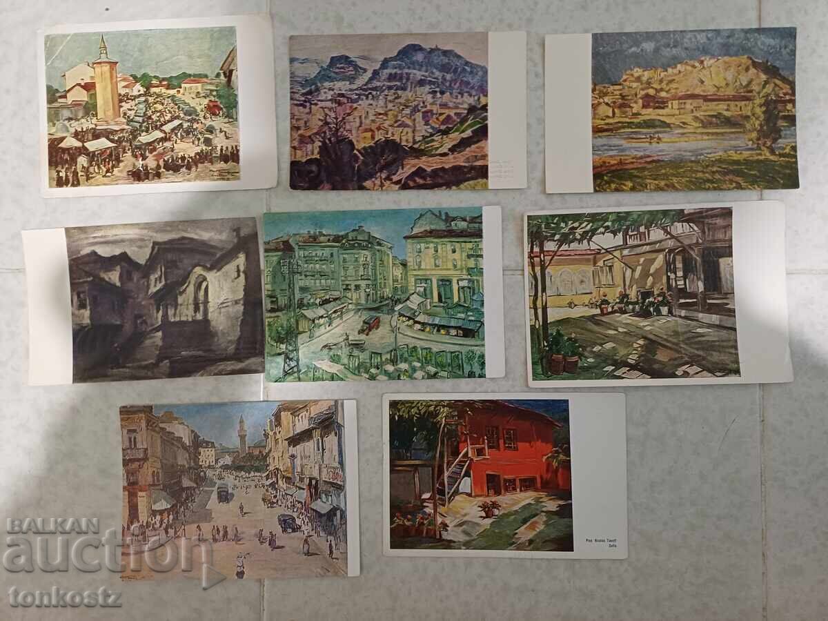 8 buc. Cărți poștale ale pictorilor bulgari