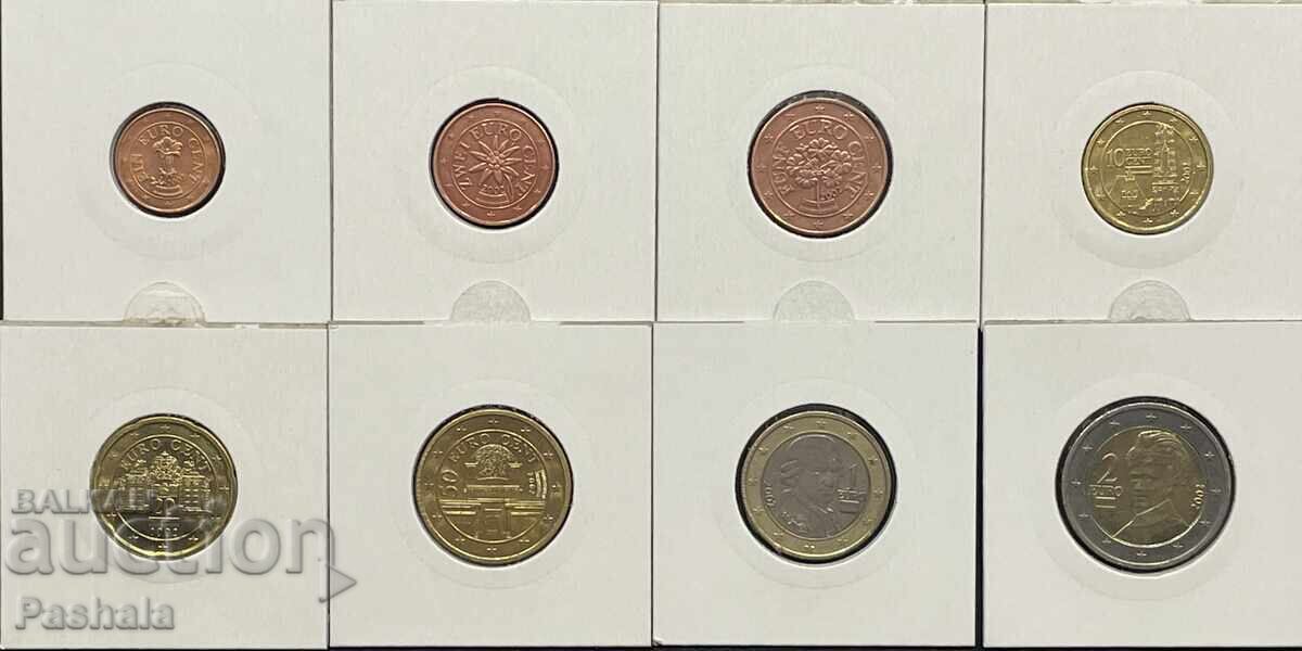 Austria 1, 2, 5, 10, 20, 50 cenți 1, 2 euro 2002. Set cu preț € 10.00 | 19.56 BGN Austria 1, 2, 5, 10, 20, 50 cenți 1, 2 euro 2002. Set cu preț € 10.00 | 19.56 BGN