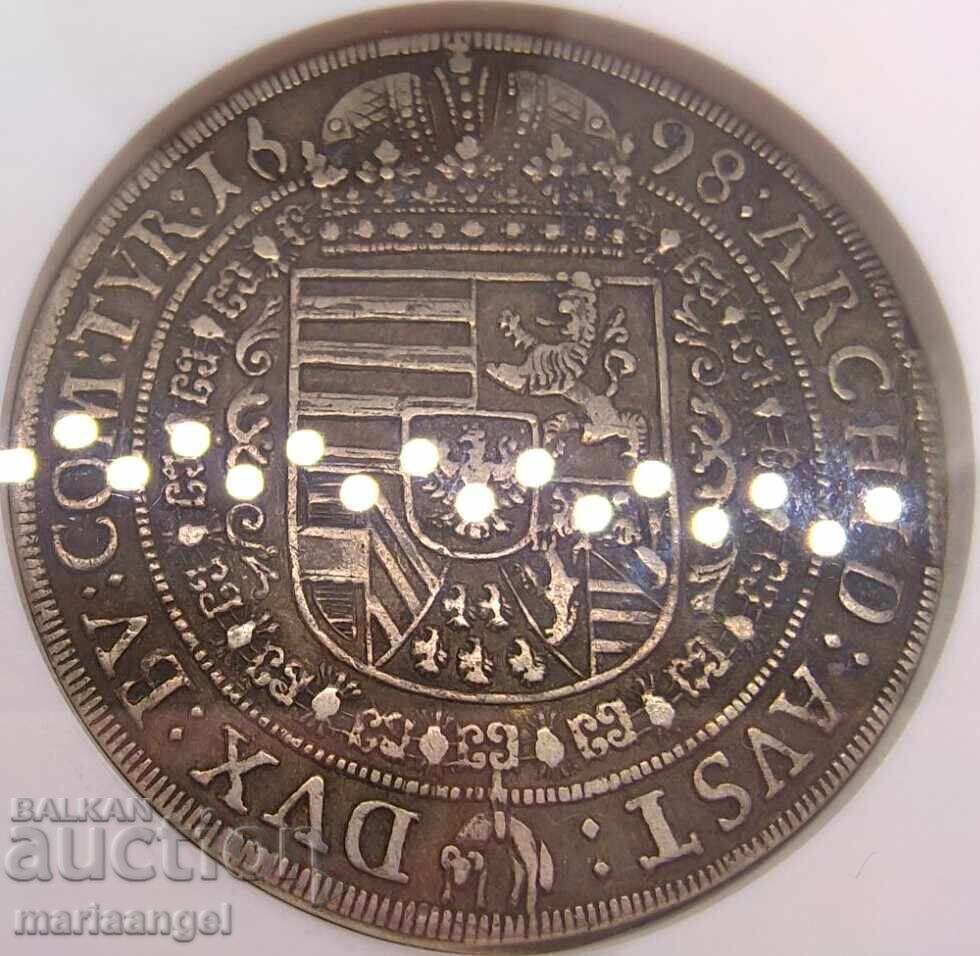 Παράδοση Τάλερο 1698 Αυστρία RDR Χόλ Λεοπόλδος NGC XF45 ασήμι