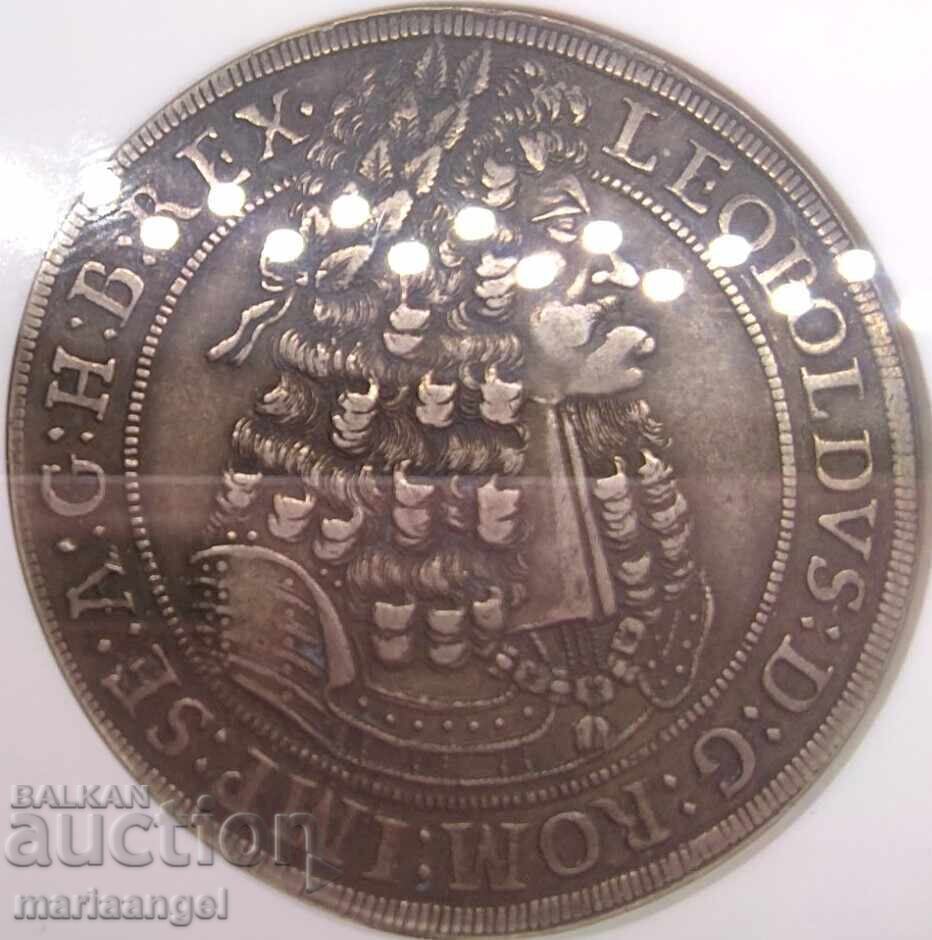 Талер 1698 Австрия RDR Хол Леополд NGC XF45 сребро - 5