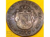 1/2 Kreuzer 1817 Baden Germany 20mm - rare