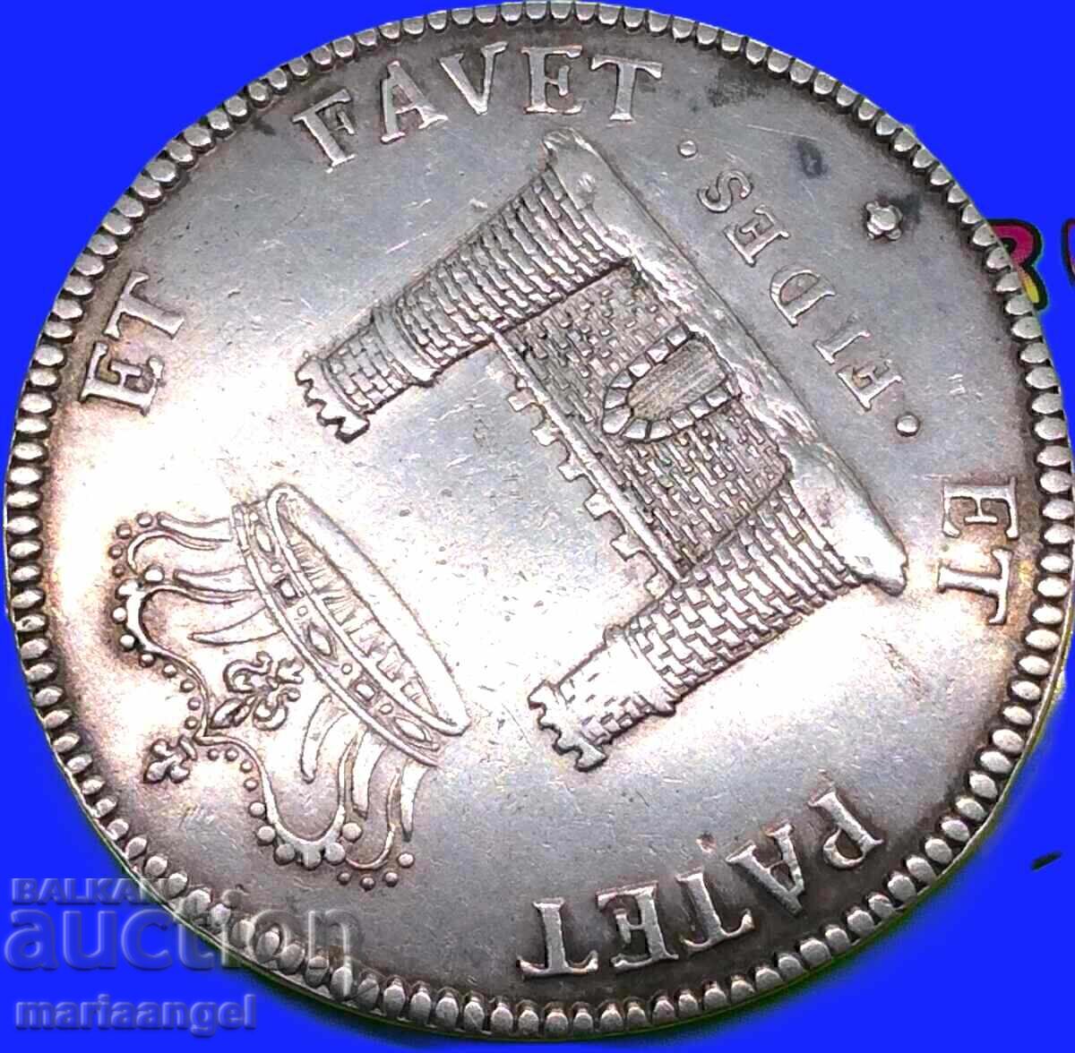 Licitație 1 Taler 1707 Italia Cosimo III de Medici Castelul "Fides"