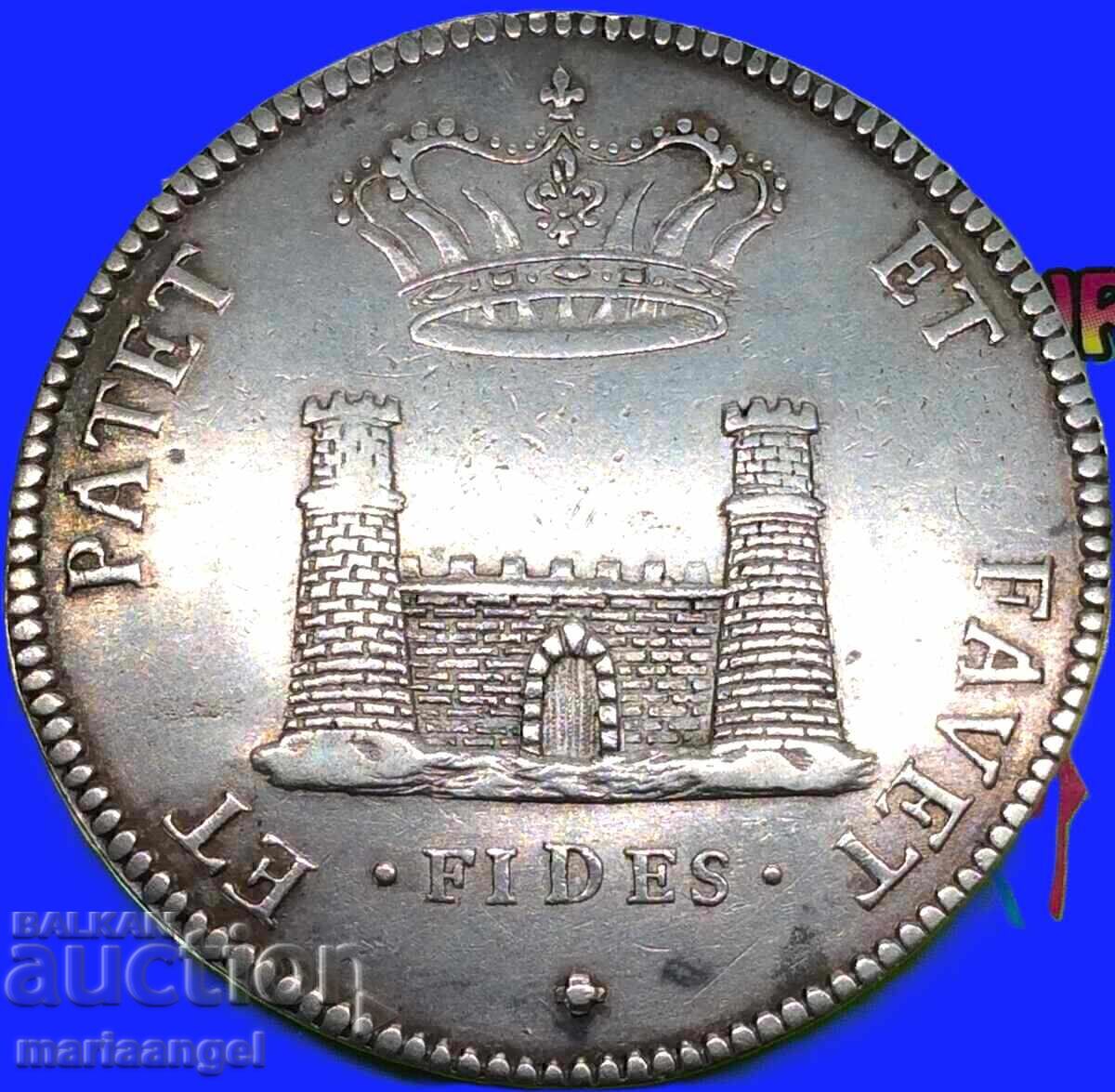 1 Taler 1707 Italia Cosimo III de Medici Castelul "Fides" - 7