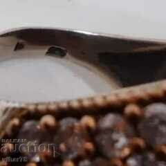 Inel imens din argint masiv cu rubine și smaralde - 6