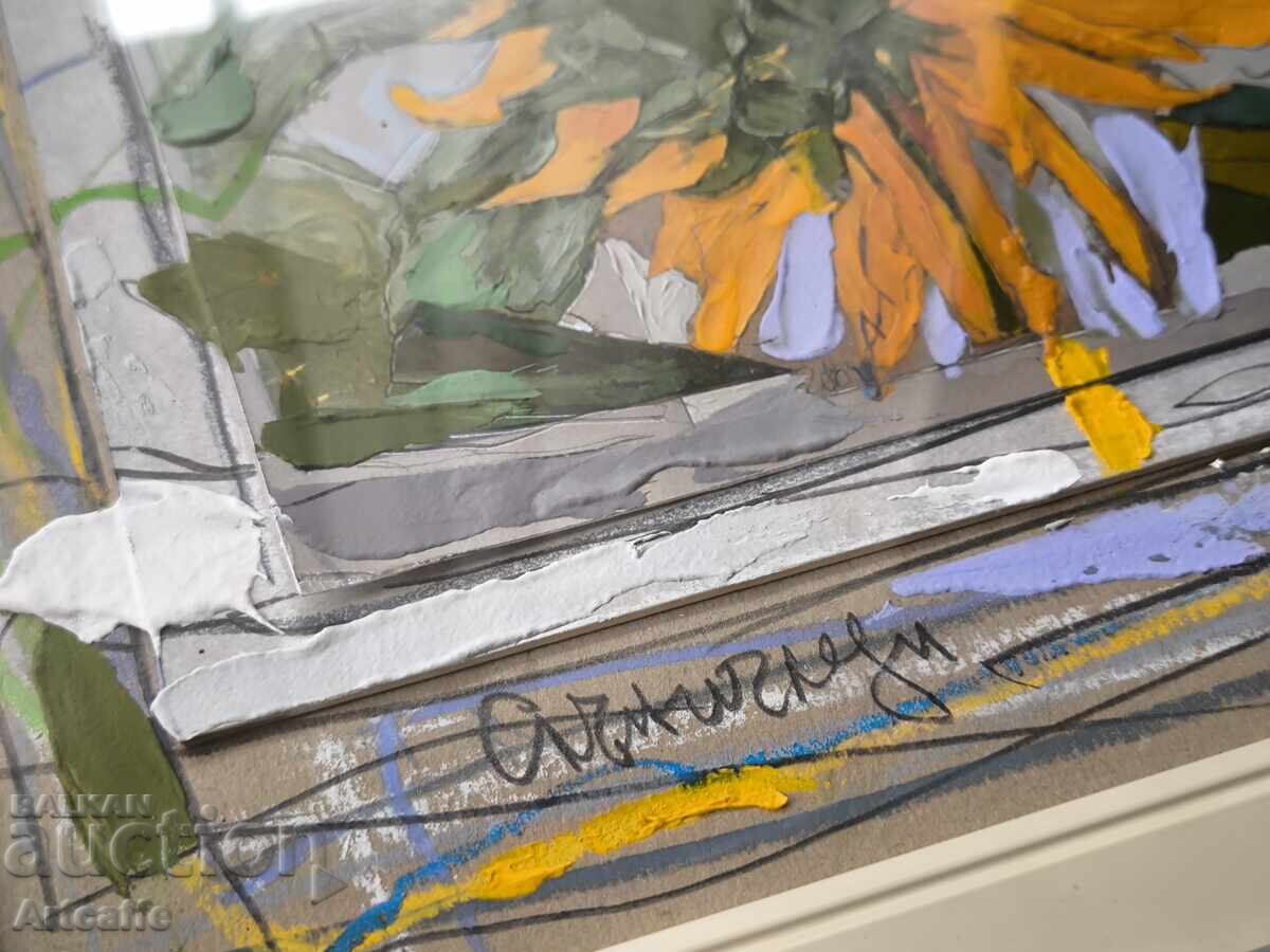 Delivery of Georgi Lechev - Sunflowers, oil, mixed media