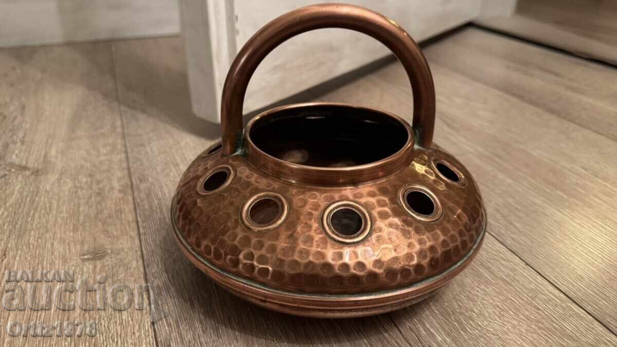 French copper basket, marked, 1970s - 6