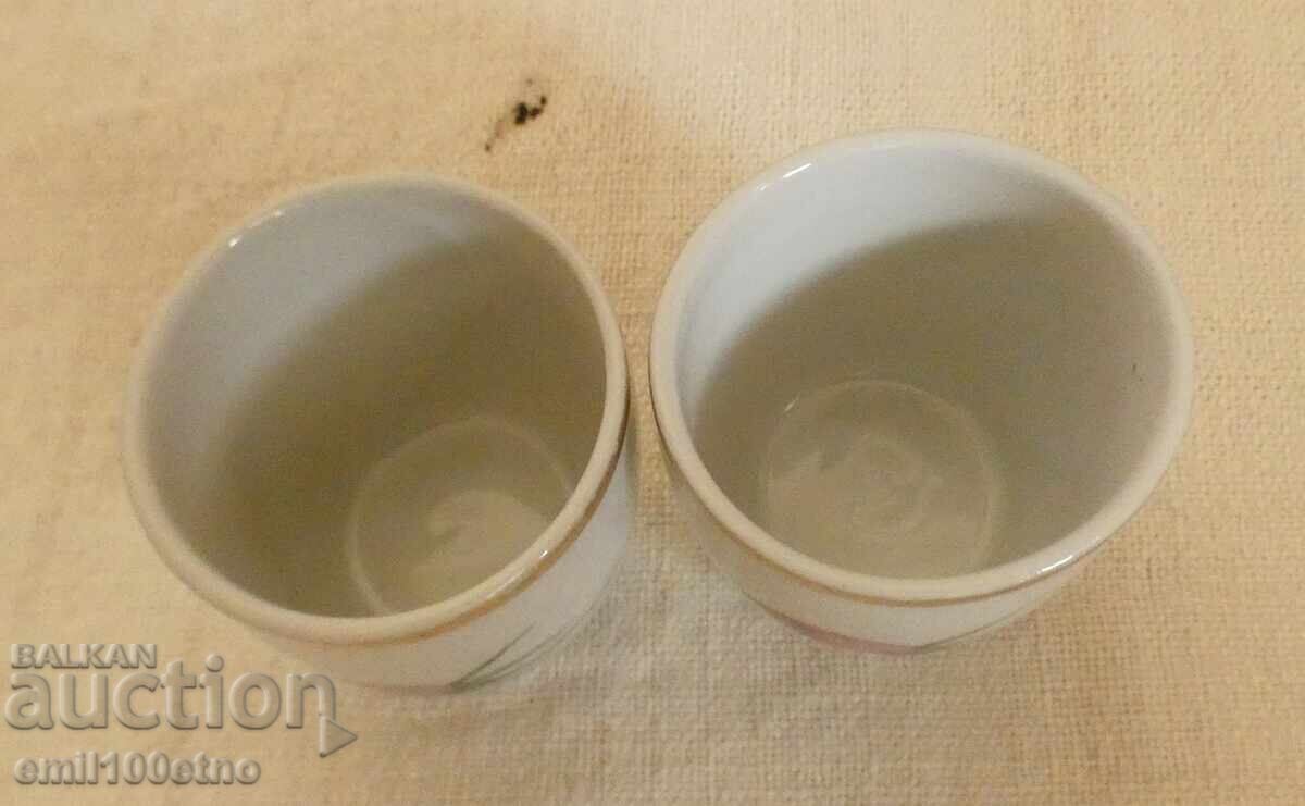 Аукцион 2 малки чашки стар български порцелан Разград