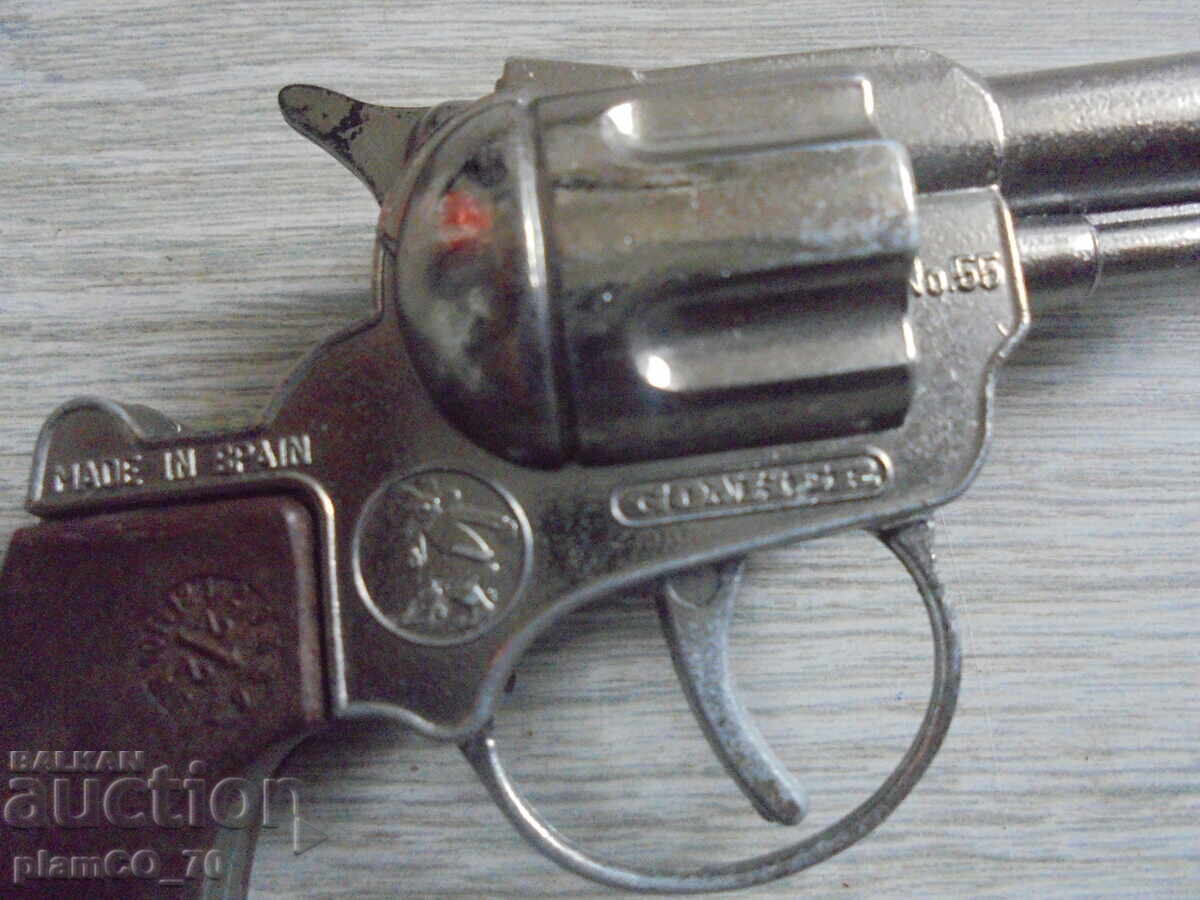 Livrarea №*8481 Jucărie veche metalică cu capse – revolver mic