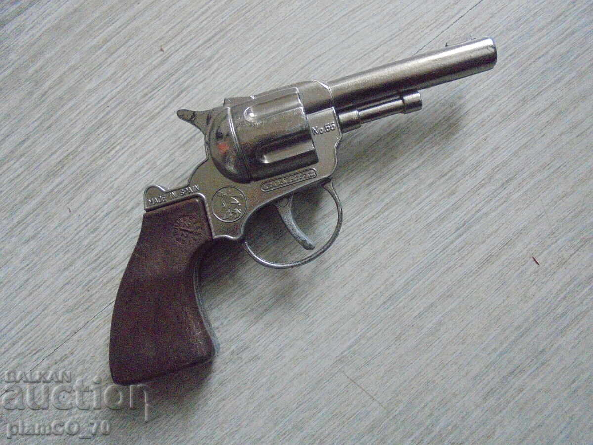 №*8481 Jucărie veche metalică cu capse – revolver mic