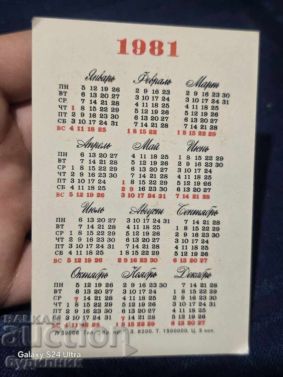 Old calendar. 1981. I'm listing over 200 calendars. BZC. R with price € 0.51 | 1.00 BGN