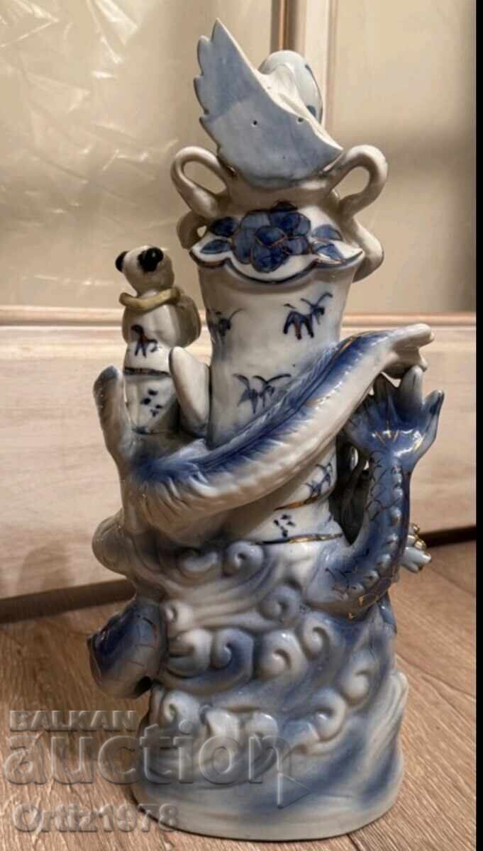 Голяма винтидж Китайска статуетка Гуан Ин– 32см, 1.255кг - 5