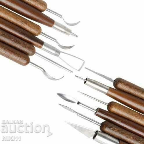 Εργαλεία για τον γλύπτη που εργάζεται με πήλινα κεραμικά 6 τεμ. με τιμή € 6.14 | 12.01 BGN