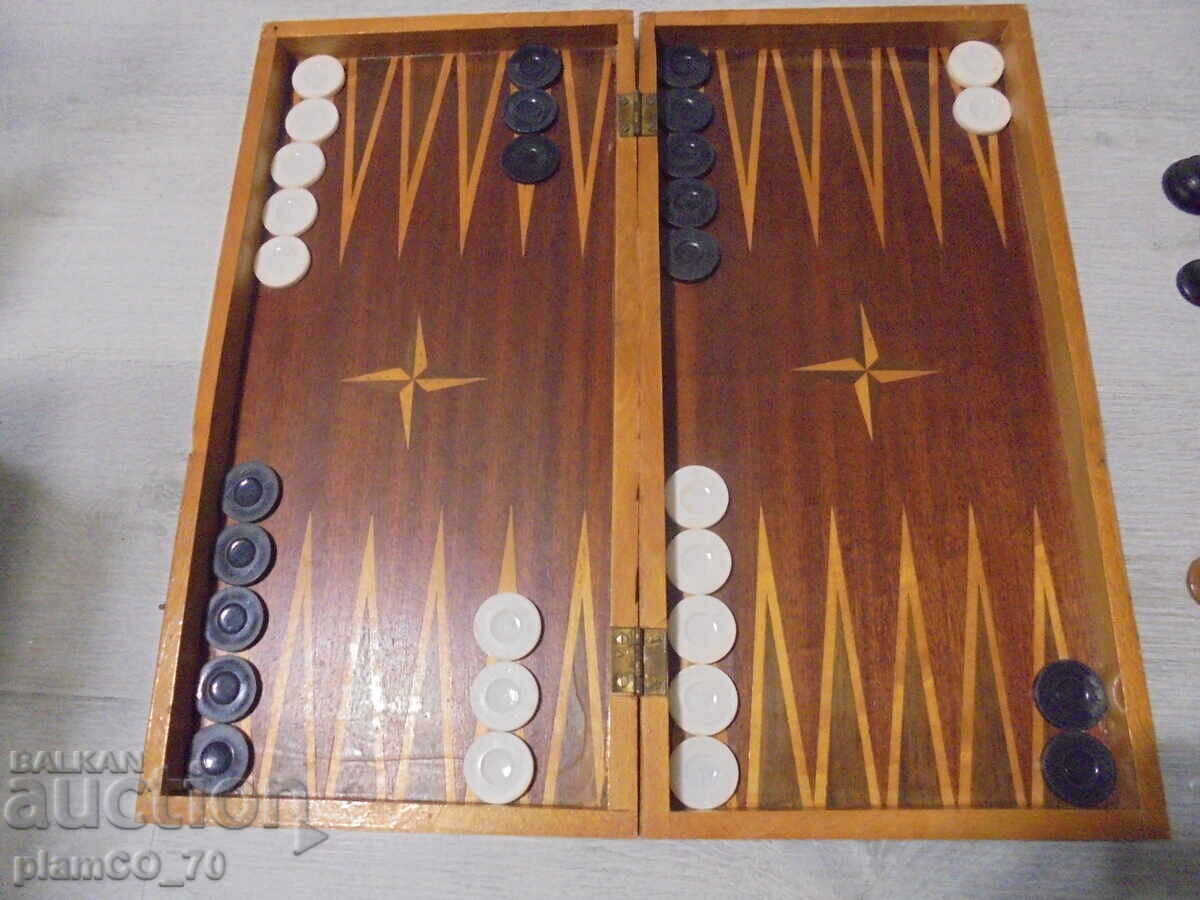 №*8482 Παλιό σετ - σκάκι και τάβλι - 5