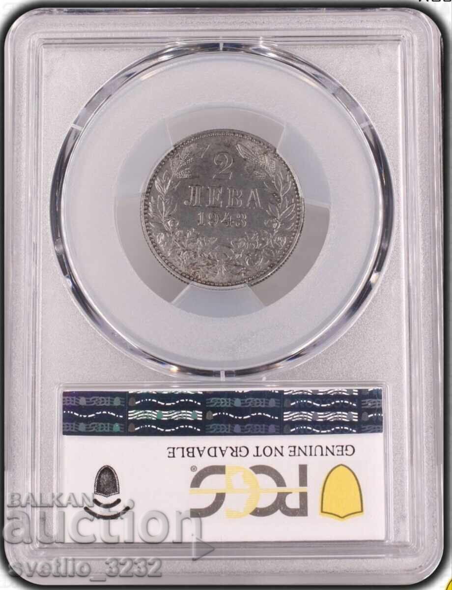 2 lei 1943 UNC PCGS cu preț € 130.00 | 254.26 BGN 2 lei 1943 UNC PCGS cu preț € 130.00 | 254.26 BGN