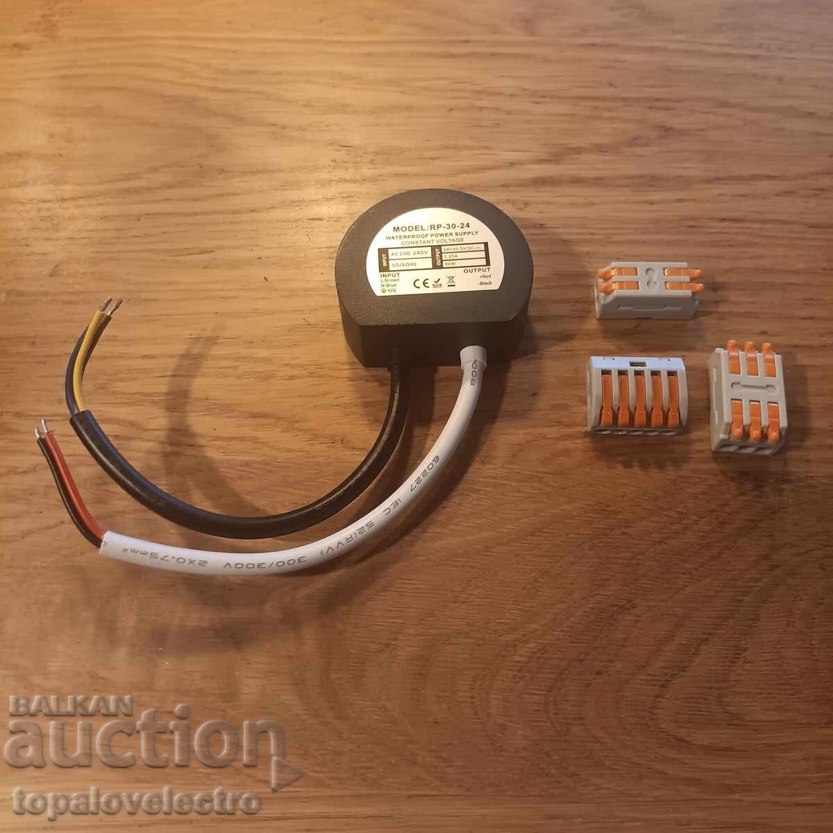 NOU! Transformator LED 24V 30W IP67 – rotund, rezistent la apă, - 5