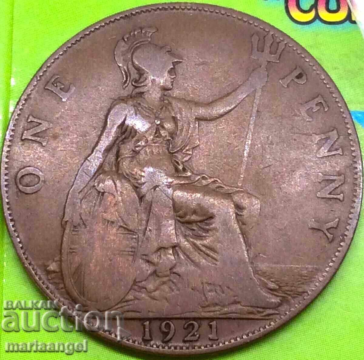 Licitație Marea Britanie 1 Penny 1921 30mms George 6 Bronz