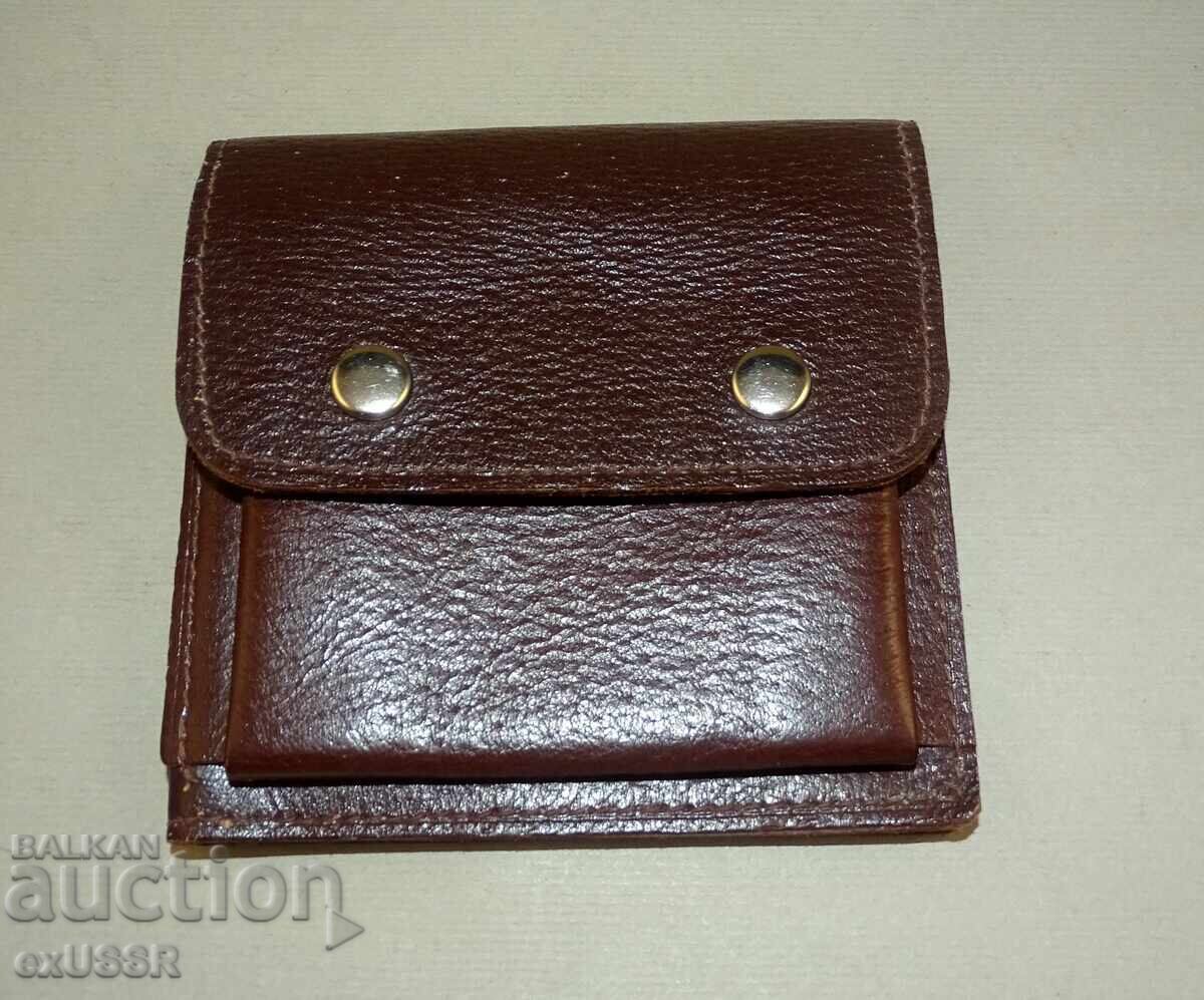 Old social (or: from the era of socialism) Polish leather wallet with tag